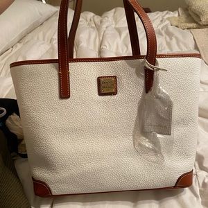 Dooney & Bourke white leather charleston tote new